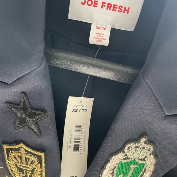 Navy Blazer with Cool Decals. Totally Cool on! - Picture 3 of 8